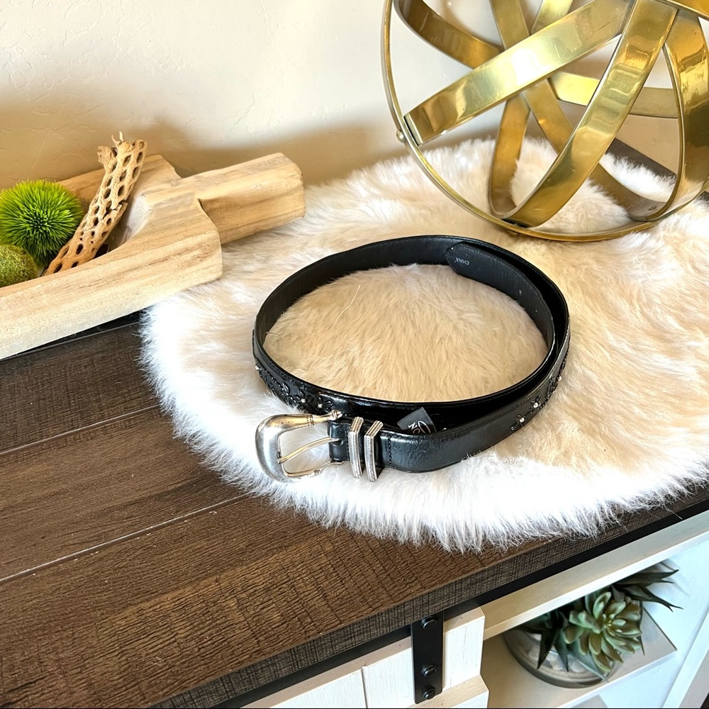 Vintage Brighton Women Black Leather belt
